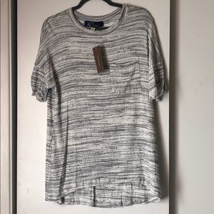 SOLD NWT Francesca’s grey and white top size small
